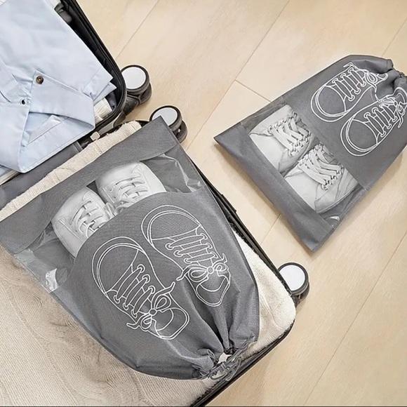 Shoe Storage Bags, NEW, Travel Shoe Protection, Gray, Set of 5 - Picture 2 of 7